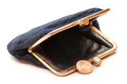 minimum wage - purse with penny coin