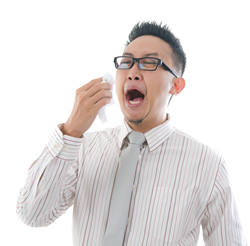 sick leave - business man sneezing
